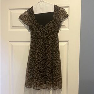 See You Monday Brown and Black Leopard Print Mini Dress